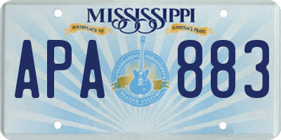 MS license plate APA883