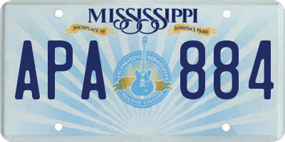 MS license plate APA884