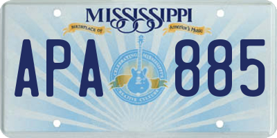 MS license plate APA885