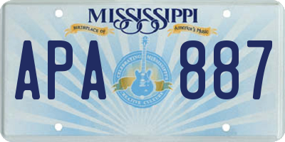 MS license plate APA887
