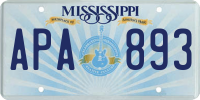 MS license plate APA893