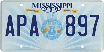 MS license plate APA897