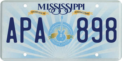 MS license plate APA898