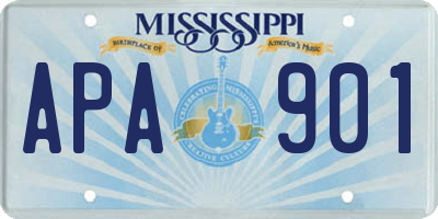 MS license plate APA901
