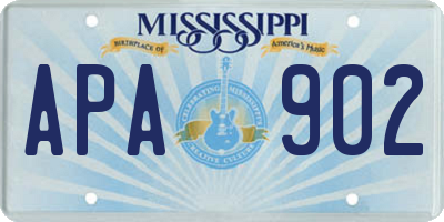 MS license plate APA902