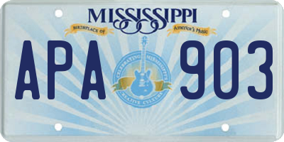 MS license plate APA903