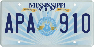 MS license plate APA910