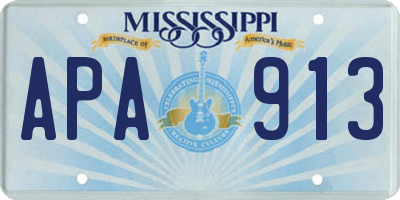 MS license plate APA913