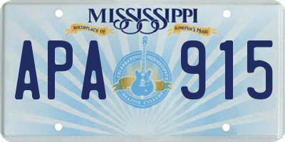 MS license plate APA915