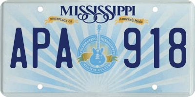 MS license plate APA918