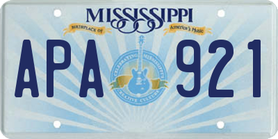 MS license plate APA921