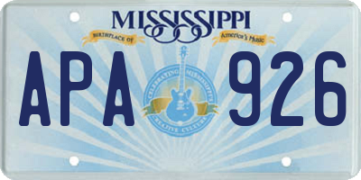 MS license plate APA926