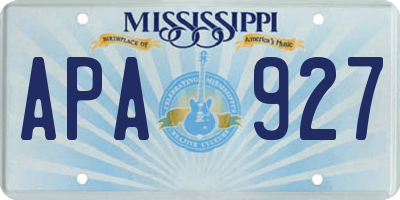 MS license plate APA927