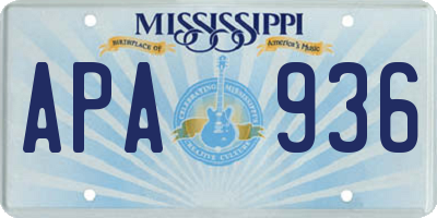 MS license plate APA936