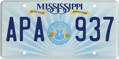 MS license plate APA937