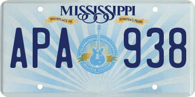 MS license plate APA938