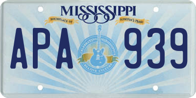 MS license plate APA939
