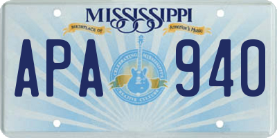 MS license plate APA940