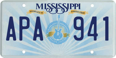 MS license plate APA941