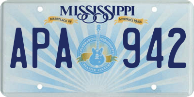 MS license plate APA942