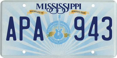 MS license plate APA943