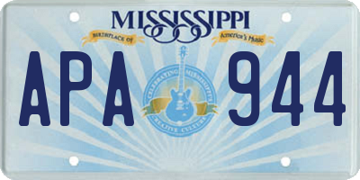 MS license plate APA944