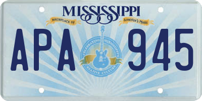 MS license plate APA945