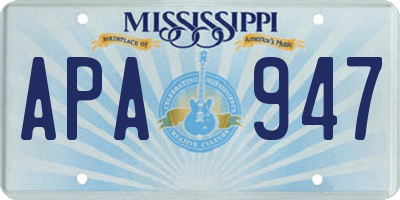 MS license plate APA947