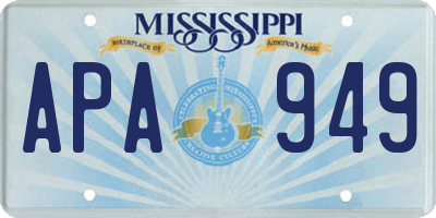 MS license plate APA949
