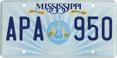 MS license plate APA950