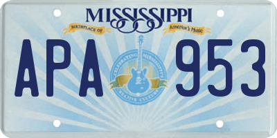 MS license plate APA953