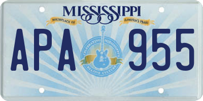 MS license plate APA955