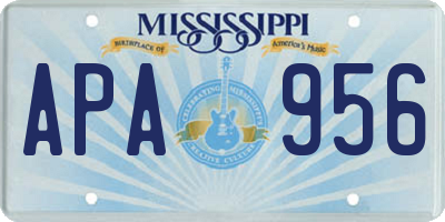 MS license plate APA956