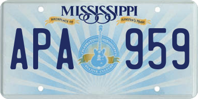 MS license plate APA959