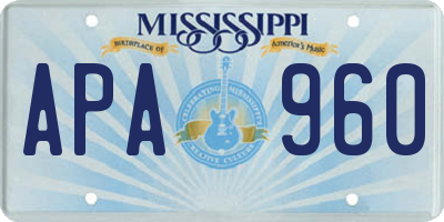 MS license plate APA960