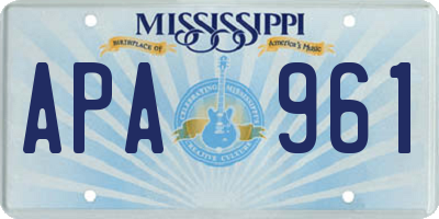 MS license plate APA961