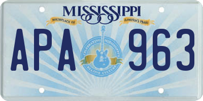 MS license plate APA963
