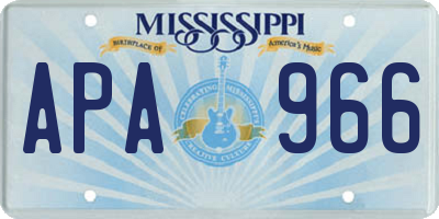 MS license plate APA966