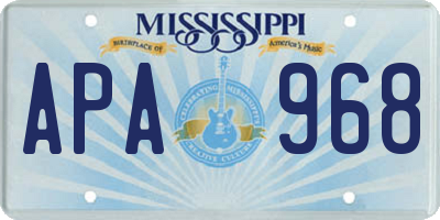 MS license plate APA968