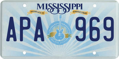 MS license plate APA969