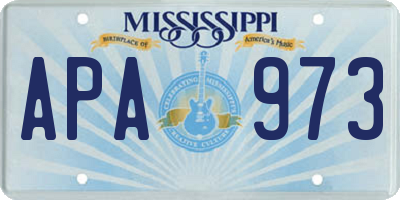 MS license plate APA973