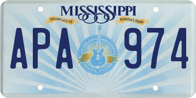 MS license plate APA974