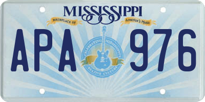 MS license plate APA976