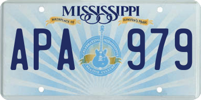 MS license plate APA979