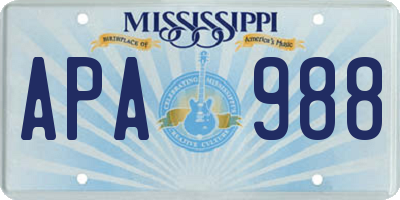 MS license plate APA988