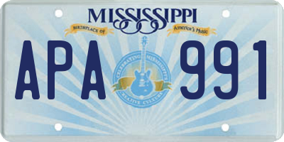 MS license plate APA991