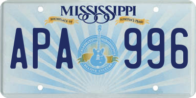MS license plate APA996