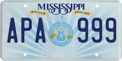 MS license plate APA999