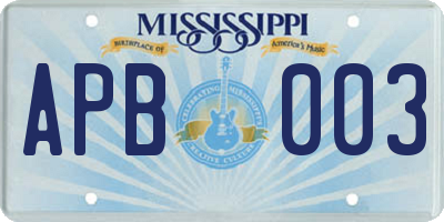 MS license plate APB003