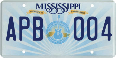 MS license plate APB004